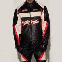 Blouson Bomber en Cuir pour Homme Personnalisé OEM ODM avec Logo, Style Motard de Course, Fermeture Éclair, Patch Brodé, Blouson Court en Cuir pour Moto