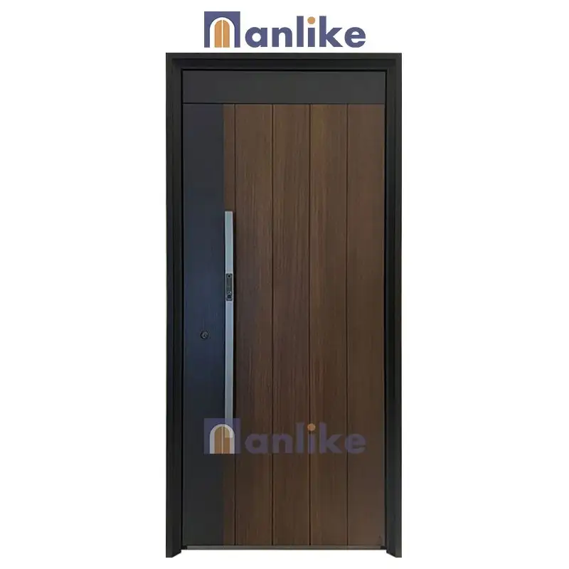 Anlike Ghana Custom Simple Design External Metal Aluminum Others Door Modern Security Smart Lock Steel Door For Home