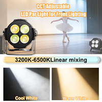 Luz LED Par de 200W, Blanco Cálido, CCT Ajustable 3200K-6500K, CRI90, Aluminio, DMX512, IP20, Ángulo de Haz de 15°, Luz de Escenario de Alta Velocidad