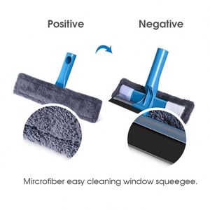 Escoba 3 en 1 con Sistema de Clic, Mango Largo de Plástico, Limpiador de Ventanas con Goma, Plumero de Microfibra, Herramienta de Limpieza para el Hogar - Product Image 4