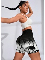 Shorts de yoga et cyclisme sans couture à dégradé de couleurs, taille haute élastique, respirants, effet push-up, pour femmes, vente en gros