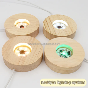 Sáng Vòng LED gỗ cơ sở ánh sáng đầy màu sắc RGB tinh thể bằng gỗ thủy tinh đứng cho trang trí nội thất 3D nhựa nghệ thuật trang trí - Product Image 2