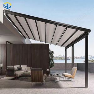 Weleadalu Extérieur Patio Rétractable Bat Wing Auvent Motorisé Rétractable Toit PVC Voile Matériel pour Restaurants Espaces Extérieurs - Product Image 3