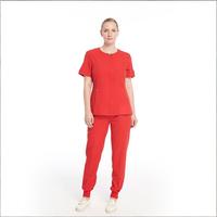 Dentiste Infirmière Medical Scrubs Uniformes Ensembles Vestes À Manches Courtes Jogger Pantalon Broderie Personnalisée Marque Privée Unifiée