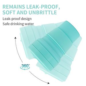 Promotion Foldable <b>Bottle</b> Portable 350ml Sport Silicone <b>Collapsible</b> <b>Water</b> <b>Bottle</b> with Straw - Product Image 5