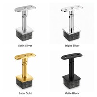 Support de rampe en verre en acier inoxydable réglable avec base carrée pour escalier et balcon