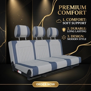 Asientos Dobles Plegables de Cuero Impermeable Personalizados Autoliuma para Autocaravanas, Cama Rock and Roll para RV, Asientos para Camper Van - Product Image 1