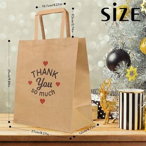 Large Brown Kraft Thank You <b>Bags</b> Gift Packaging <b>Paper</b> <b>Bags</b> for <b>Small</b> Business Boutique - Product Image 2