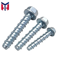 Boulon d'ancrage autotaraudeur à tête hexagonale en acier au carbone zingué, filetage complet, pour maçonnerie et béton, idéal pour la construction - Vente chaude