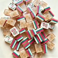 Jeu de tuiles de mahjong pliables en acrylique, 3 couches, tuiles de domino gravées, pièces de jeu écologiques, design durable