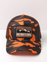 Gorra de béisbol de malla acrílica de 6 paneles con etiqueta impresa, estilo europeo-americano, para exteriores, pesca, protección solar, unisex, para parejas