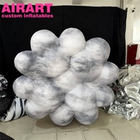 Décoration de scène géante en nuages gris gonflables, ballon texturé en nuage simulé gonflable