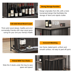Wholesale Dining <strong>Table</strong> Set Restaurant Furniture Modern <strong>Tall</strong> Antique Brown Steel Wood Dining <strong>Table</strong> and Dining Chair Set - Product Image 4