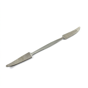 Lima de doble filo Putti de 27 cm, redonda y curvada, instrumento quirúrgico de acero inoxidable reutilizable, certificado CE ISO Clase I - Product Image 1