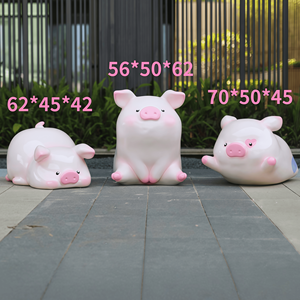 Estatua de Cerdo Rosa de Resina Ecológica Personalizada, Escultura de Animal Adorable Hecha a Mano para Decoración de Exteriores - Product Image 2