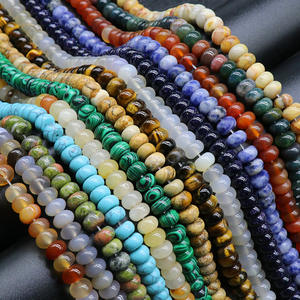 B4487 perles en vrac de jade de cristal coloré perles de pierres précieuses de quartz de pierre véritable entièrement faites à la main pour collier bricolage - Product Image 2