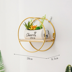 QL04 Nordic Style Wrought Iron Wall Shelf Bathroom Wall Hanging Basket Kitchen Wall-mounted Metal Shelf Storage Rack