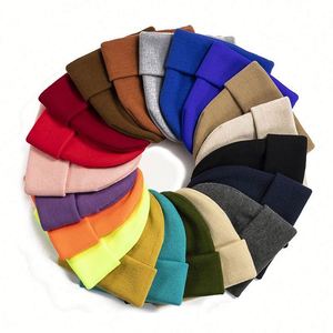 Factory Direct Cheap Multi Color Unisex Winter Warm Acrylic Thick Short Bennie <b>Hat</b> Custom Logo Knit <b>Beanie</b> Gorro for Adult - Product Image 4