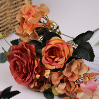 Bouquet de roses Hibiscus artificielles en soie, centre de table, décoration murale nuptiale, décoration intérieure, salon, bureau, mariage