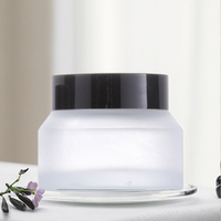 Motif de pot de soins de la peau en verre noir 15g/30g/50g bouchon en plastique pour crème pour les yeux parfum Lotion cosmétiques emballage pour faux cils