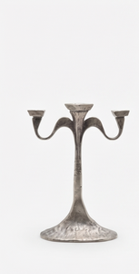 Porte-bougie en métal à trois bras, finition argentée, candélabre décoratif, centre de table pour mariage, dîner, maison, événement, fête - Product Image 2