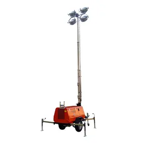 Trailer Mounted Construction Portable Lighting Generator Cooperated Mobile Light Tower