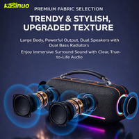Haut-parleur portable Kasinuo 32W BT 5.2, étanche IPX5, lumière RGB USB, son surround 360°, entrée multi-mode, activités de plein air