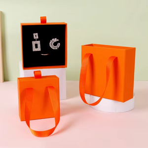 Colorful Rectangle Jewelry <b>Boxes</b> with Lid and Handle Plain Design Simple Style for Jewellery Packaging Storage <b>Display</b> - Product Image 3
