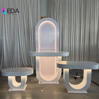 Support à parfum LEDA personnalisé en acrylique avec éclairage LED pour événements, fêtes, décoration de table à gâteaux en intérieur
