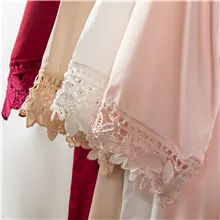Women's Lace Trim Bride Bridesmaid Robes Silk Like Bridal Party Robes for Wedding Robes  Embroidered Satin Kimono