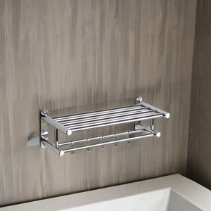 Hochwertiger Moderner Edelstahl Langlebiger Handtuchhalter für Badezimmer Bohrerfreier 2-Schichtiger Wandmontierter Organizer - Product Image 2