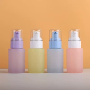 Nueva botella de vidrio esmerilado líquido de base de 30ml al por mayor, botella de loción de esencia de vidrio con cabezal de bomba - Product Image 1