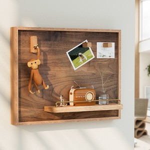 Wooden <b>Wall</b> Shelf Solid Wood Rectangle Multipurpose <b>Storage</b> Bedroom Living Room Bathroom <b>Hanging</b> Decorative Cover - Product Image 1