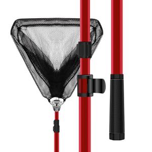 QQLHJJEHD Triangular Landing <b>Net</b> Aluminum Alloy Foldable Retractable <b>Fishing</b> <b>Net</b> Rod 1.9M 2.2M Red Blue - Product Image 1