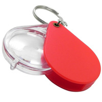 Loupe de lecture LARREX compacte et portable 10X en acrylique noir avec porte-clés, lentille pliable de 28 mm