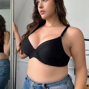 Soutien-gorge push-up en nylon simple, sexy, <span class=keywords><strong>grande</strong></span> <span class=keywords><strong>taille</strong></span>, de bonne qualité, pour femmes rondes. - Product Image 3