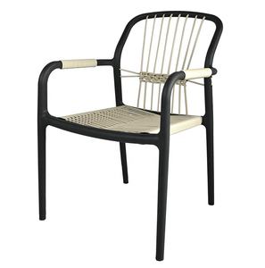 Sedia da Giardino Moderna per Balcone e Caffè, Arredo per Esterni, Sedie da Pranzo in Corda Intrecciata per Ristorante - Product Image 4