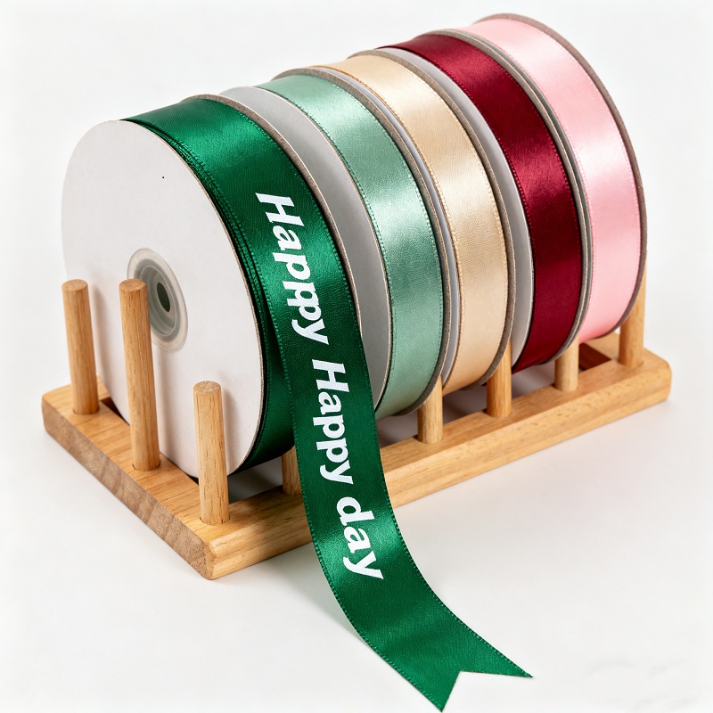 Personalized 20mm Just for You Flower Gift Wrapping Printed Gift Ribbon Satin Ribbon Roll Tape for Decoration
