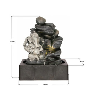 Fuente de Agua Decorativa Ganesha con Rocas Apiladas y Luz <span class=keywords><strong>LED</strong></span> para Decoración de Escritorio en Casa u Oficina, Regalo para Relajación en Interiores - Product Image 6