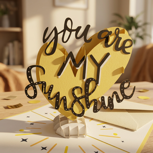 การ์ดป๊อปอัพ 3 มิติ ทำมือ ขายส่ง ลาย You Are My Sunshine ออกแบบเองได้ พิมพ์ออฟเซ็ต พร้อมโลโก้ สไตล์รัก ตกแต่งบ้าน ผลิตในเวียดนาม - Product Image 4
