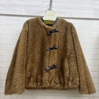 Manteau court coupe-vent en fausse fourrure de vison pour femme, nouvelle collection, chaud, vêtement d'extérieur de luxe, manteau d'hiver, vente en gros