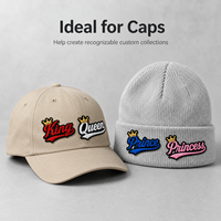 Parches Bordados 3D Personalizados al por Mayor, Insignias de Corona de Rey, Reina, Príncipe y Princesa, Termoadhesivos para Chaquetas, Sombreros y Ropa, Venta al por Mayor