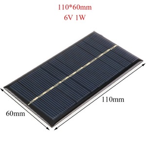 <strong>6V</strong> 1W 110X60MM Customized Mini Epoxy <strong>Solar</strong> Panel for Charging Li-ion <strong>Battery</strong>