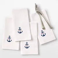 Serviettes en lin monogrammées faites à la main, carrées, réutilisables, 60x60 cm, pour la maison et la restauration