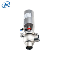 Vanne de déviation hygiénique en acier inoxydable à 2 voies, vanne de contrôle de débit soudée, vanne de réversal pneumatique