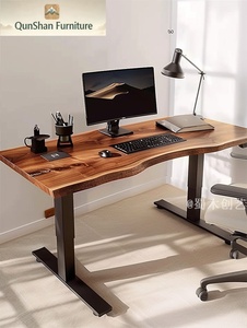 <span class=keywords><strong>Bureau</strong></span> électrique télescopique Qunshan en bois de camphre massif avec bord naturel – Mobilier durable et unique pour le <span class=keywords><strong>bureau</strong></span> à domicile - Product Image 6