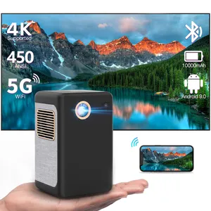 Wholesale 2024 New Design LCOS Android 4K 1080P Projector Mini Portable WIFI Bluetooth MobilePhone Built Battery Gift Indoor Use