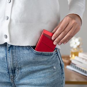 TILONSTAR TVC104 - Tarjetero Personalizado de Moda Rojo para Hombre y Mujer, Tarjetero de Negocios de Aleación de Aluminio Metálico con Protección RFID - Product Image 6