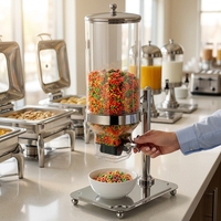 Distributeur de céréales pour buffet d'hôtel, conteneur de comptoir pour aliments secs, support en acier inoxydable pour stockage de flocons de maïs, granola et snacks