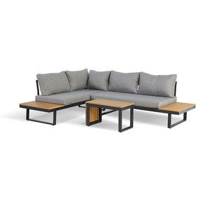 Canapé sectionnel moderne en forme <span class=keywords><strong>de</strong></span> L pour l'extérieur chaises longues en bois avec design pour balcon, cour, patio, mobilier <span class=keywords><strong>de</strong></span> <span class=keywords><strong>jardin</strong></span> luxueux et fonctionnel - Product Image 3